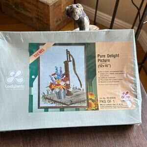 Vintage crewel embroidery kit titled Pure Delight Picture by LeeWards